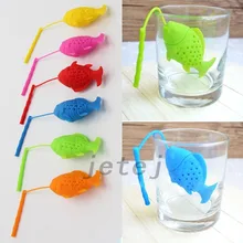 Рыбы дизайн пищевой силикон свободный держатель чайных листьев ПЕРФОРИРОВАННОЕ ситечко для трав и специй фильтр посуда для напитков