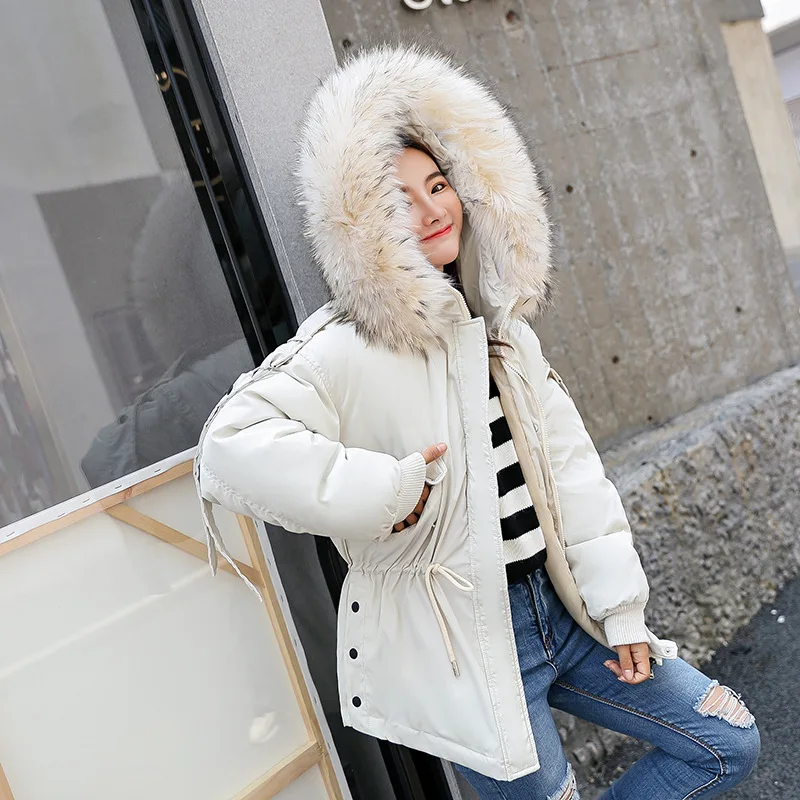 

Casual Warm Woman Short Winter Coats and Jackets Slim Solid Padded Jacket Hooded Parkas Mujer 2018