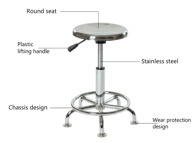 Многофункциональный Нержавеющая сталь поднял стул стабильный поворачивается барный Стул Лаборатории Председатель завода сотрудники