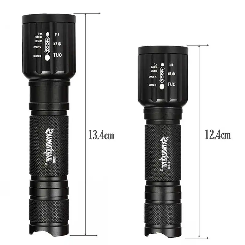 2 x Tactical Flashlight skywolfeye T6 High Powered 5Modes Zoom Aluminum+Battery led flashlight rechargeable fanatic #4S18 (1)