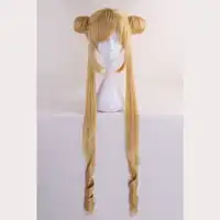 Sailor Moon Tsukino Usagi Cosplay Wig Ponytails 90cm Crystal Long Blonde Wigs Costume Heat Resistant Synthetic Hair Perucas