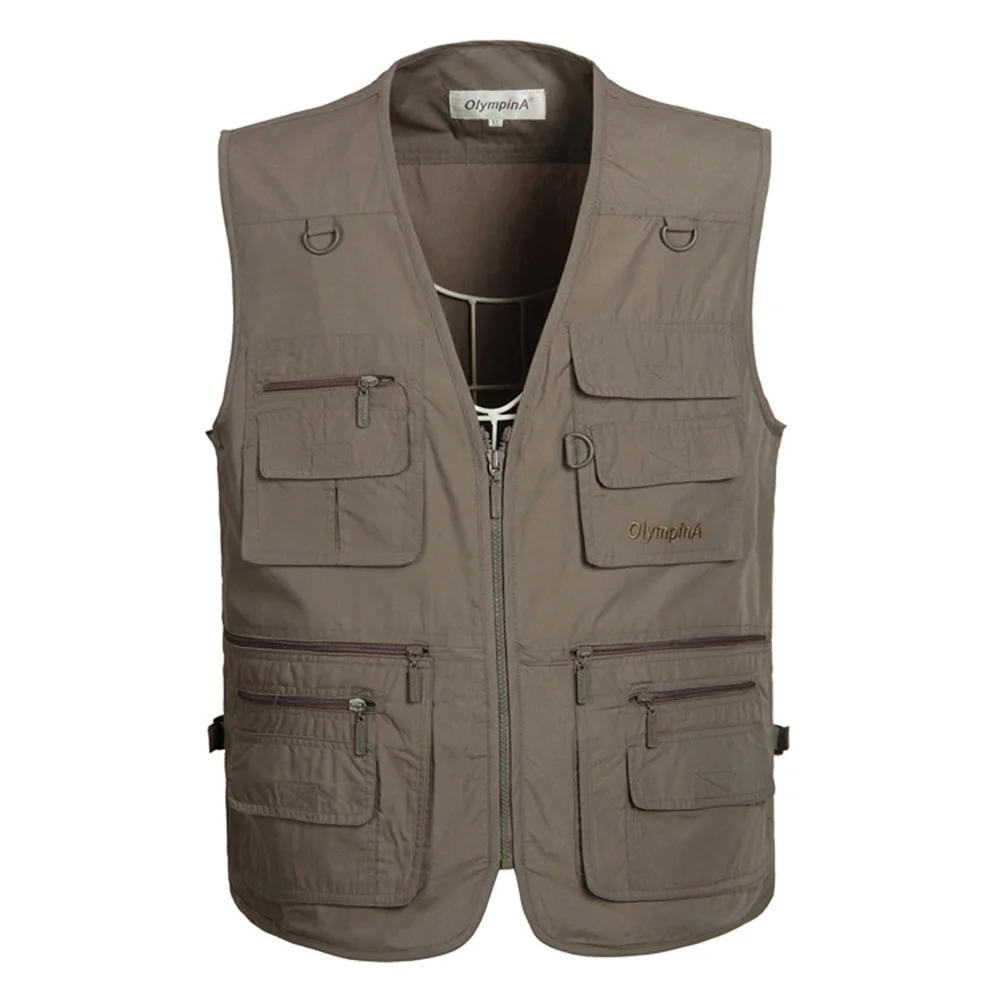 literacybasics.ca : Buy 2017 New Men&#39;s Casual Vest With Multi Pockets Cotton Men Vests Regular Five ...