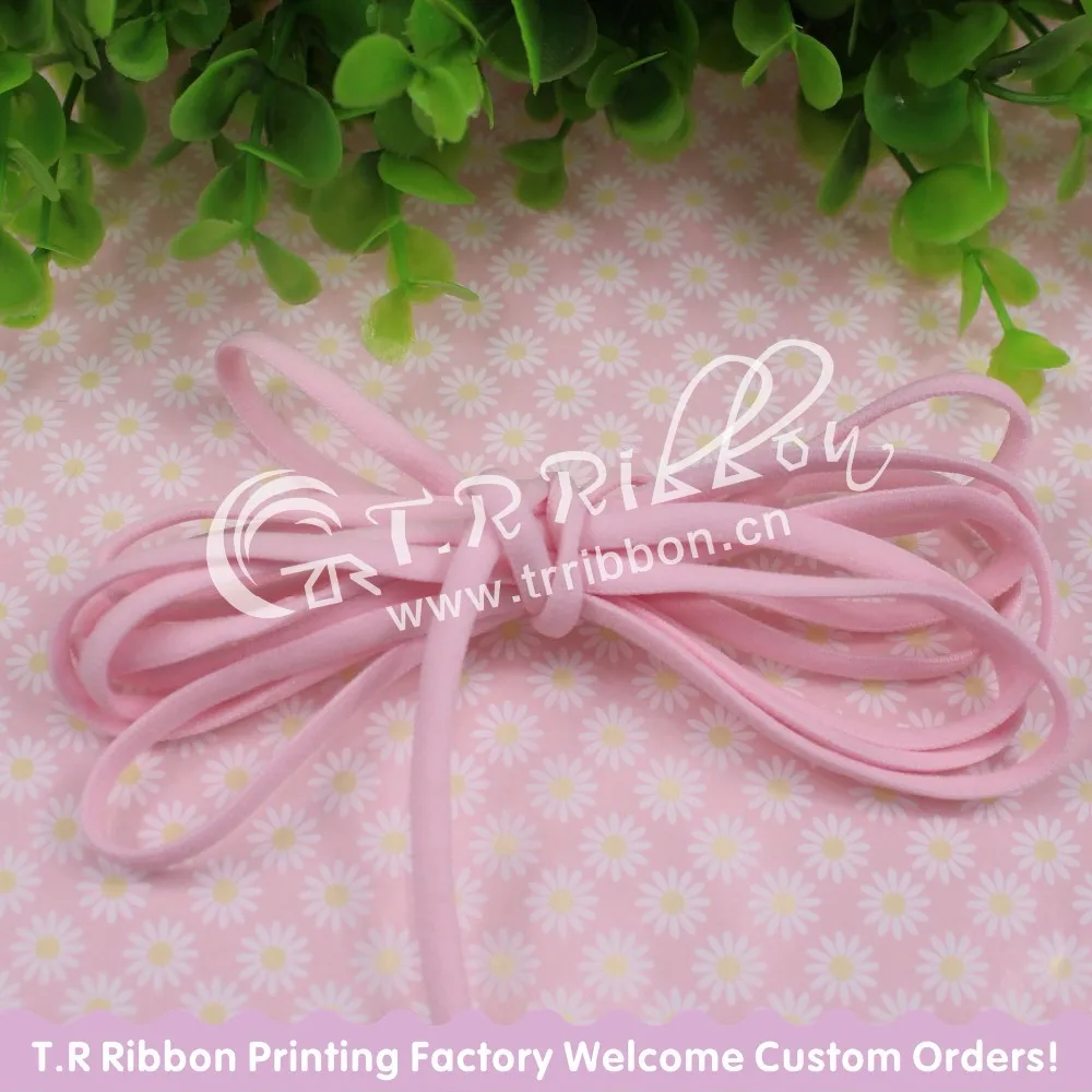 Новая шерстяная повязка из нейлона! 100 ярдов/рулон 5 мм узкая эластичная лента#92106 розовый цвет, для DIY резинок для волос