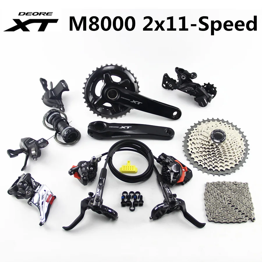 

SHIMANO DEORE XT M8000 Groupset 26-36T 170 175mm Crankset Mountain Bike Groupset 2x11-Speed 40T 42T 46T M8000 Derailleur Brake