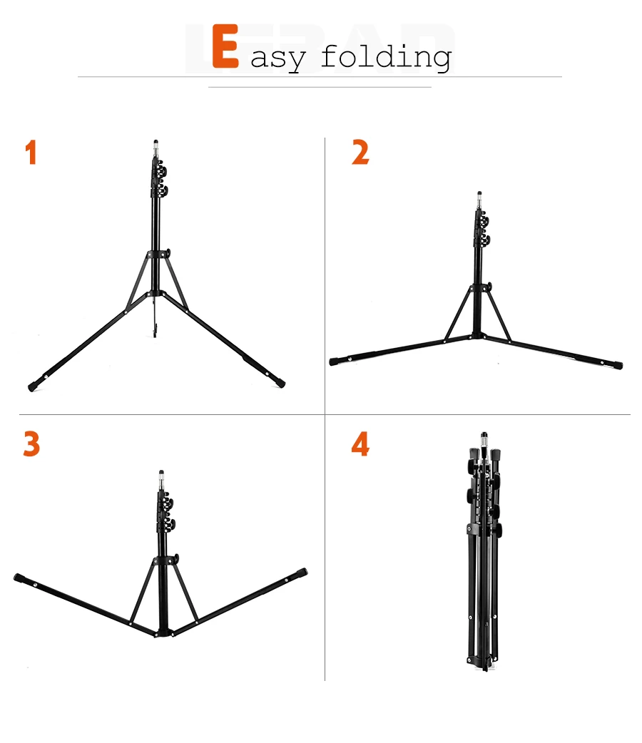 210 см 83 ''5-секционный обратный ноги светильник стенд крутящийся складной штатив для фотостудии Аксессуары для фотостудии