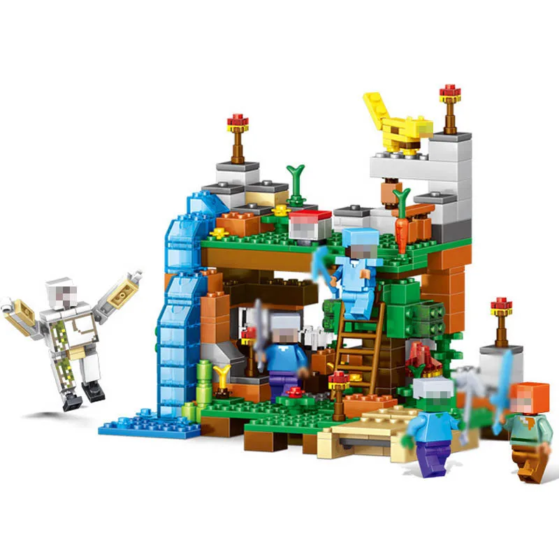 

378pcs Minecrafted Blocks Minecraft Figures Building Blocks Compatible City 4 In 1 My World Bricks Set Educational Toys Gifts #E