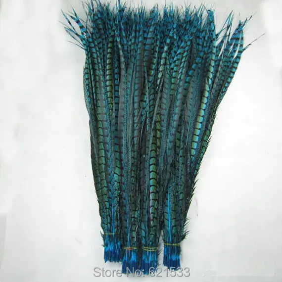 60 шт. 35-4" 90-100 см длинный Алмазный фазан боковой хвост перо фазана окрашенные небесно-голубой/бирюзовый цвет