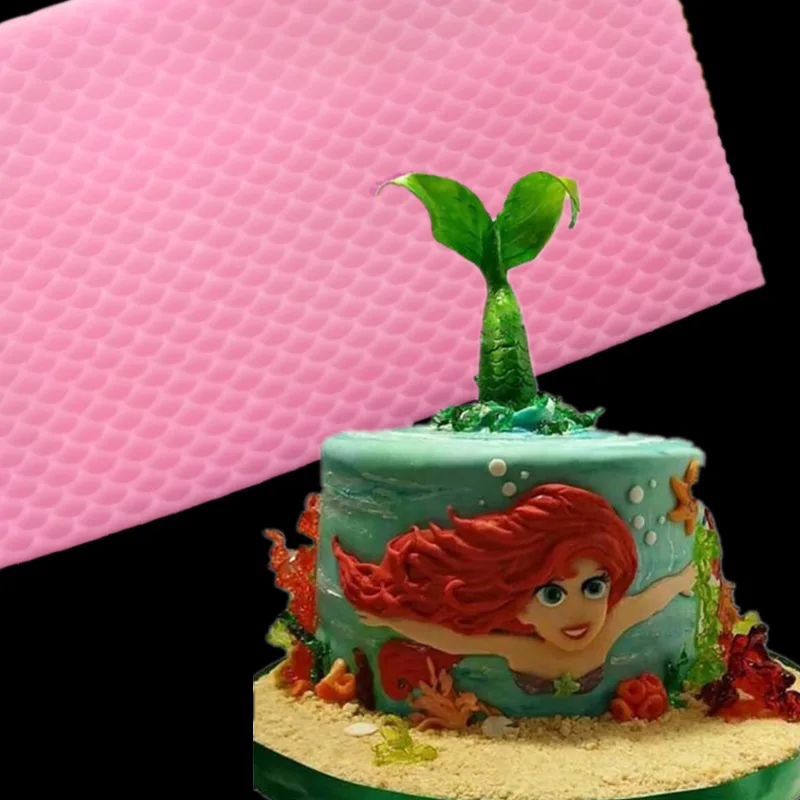 DIY Lace Mat Mermaid Fish Scale Silicone Molds Fondant Kitchen Bakeware Cake Mold New Tools F308 | Дом и сад