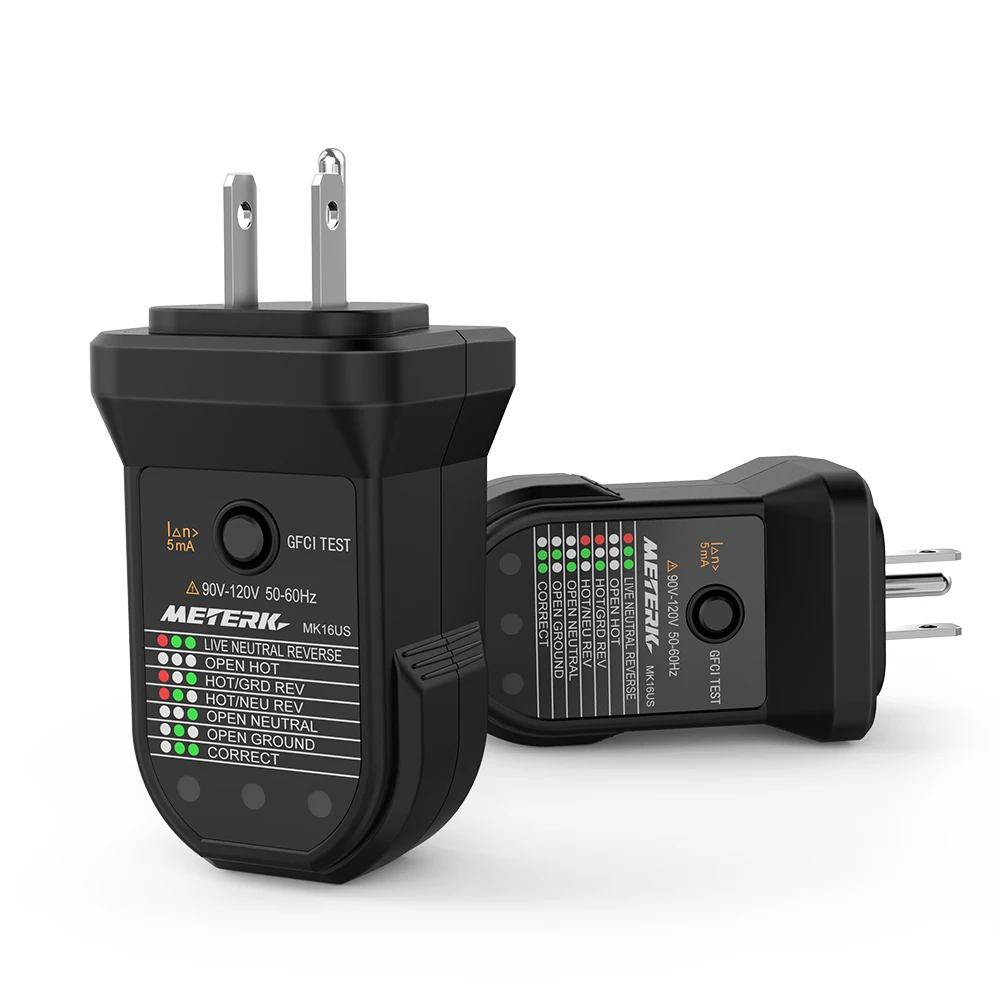 Domary Avançado RCD testador de soquete elétrico neutro automático circuito  de teste de fio terra ao vivo detector de polaridade parede interruptor de  tomada ue localizador teste de vazamento elétrico com display