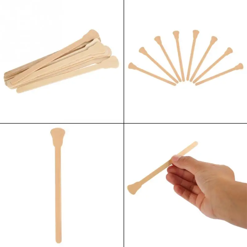 10pcs New Beauty Tools Wooden Wax Spatula Tongue Depressor Disposable Facial Mask Hair Remove