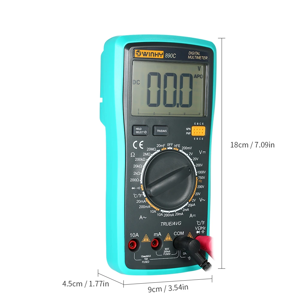 Приборы для измерения температуры ЖК-дисплей цифровой True RMS мультиметр Детектор DC/AC напряжение измеритель тока Емкость Сопротивление диод тестер