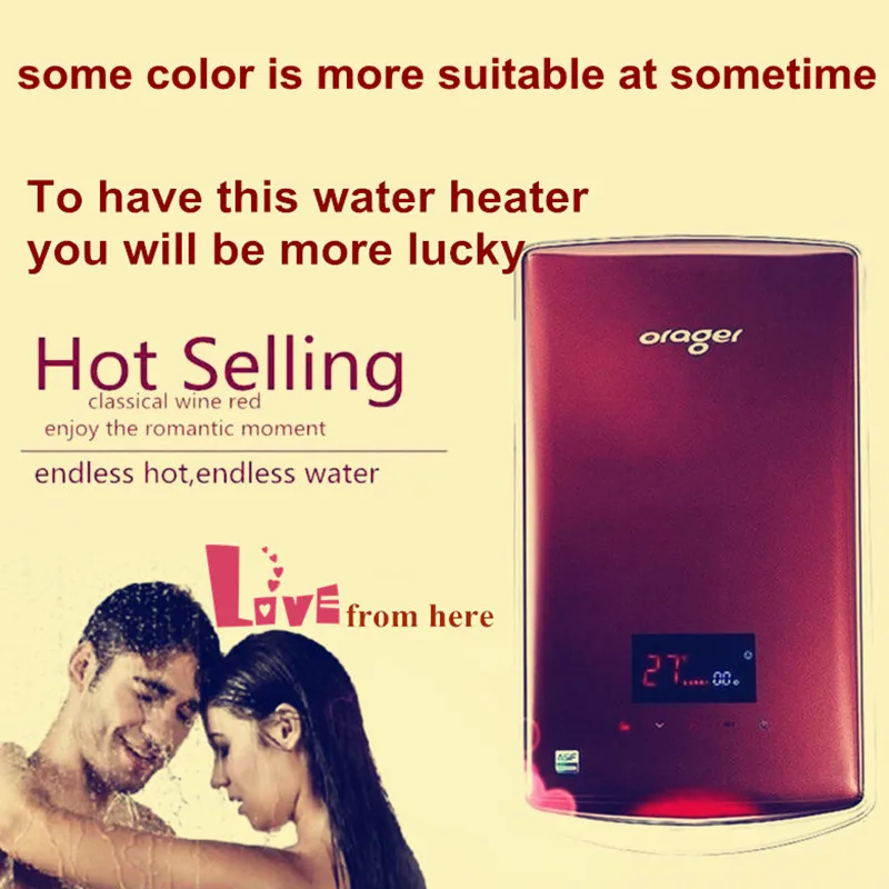Continuous water heater Electricity Saving instantaneous Tankless Hot Shower Bathroom Immerse