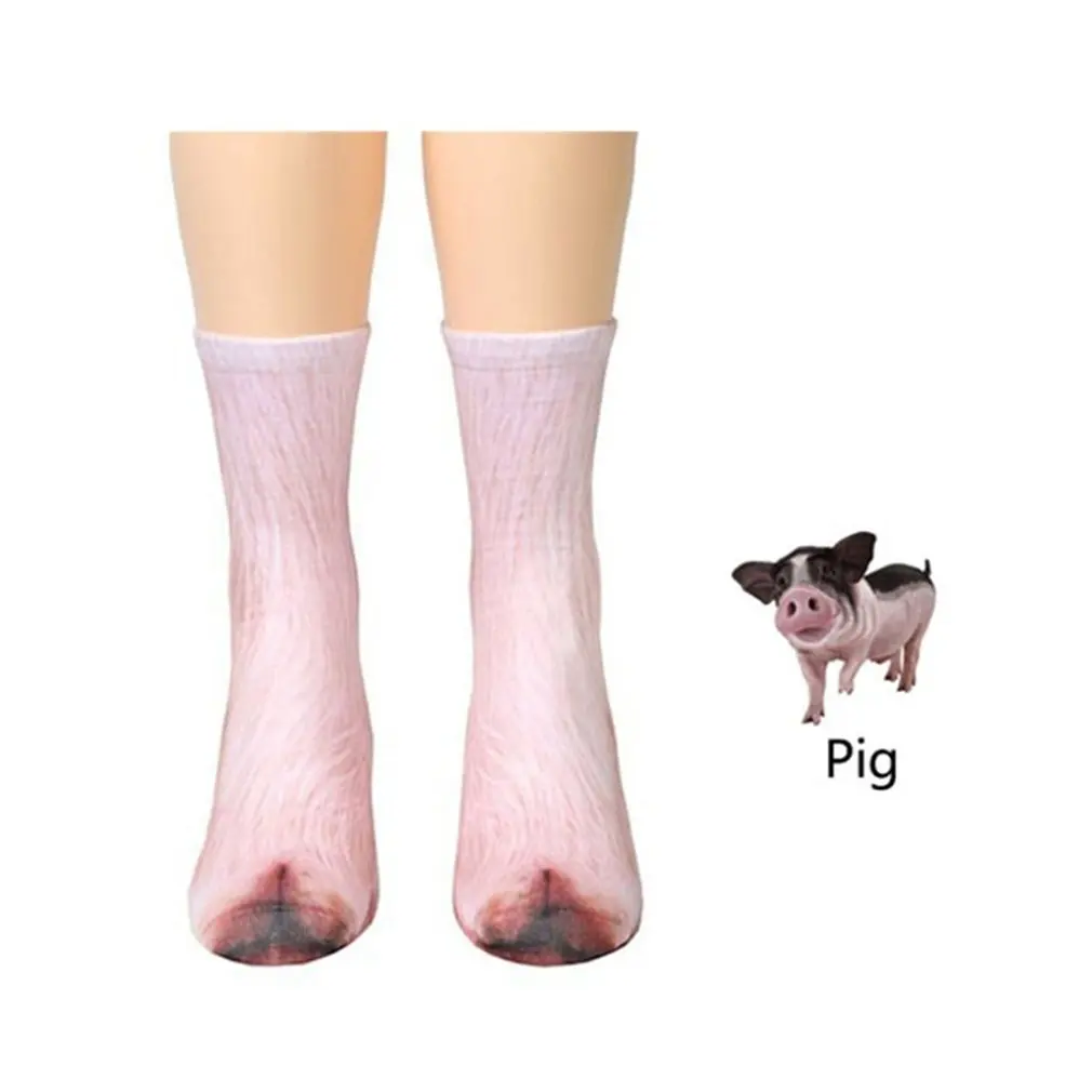 1 пара 3D печатных животных ног копыта носки для девочек детей коготь Цифровой моделирование носки унисекс, носки на весну и зиму