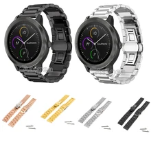 Роскошный ремешок из нержавеющей стали с застежкой-бабочкой для Garmin Vivoactive 3 классические металлические умные часы сменный Браслет для часов 20 мм