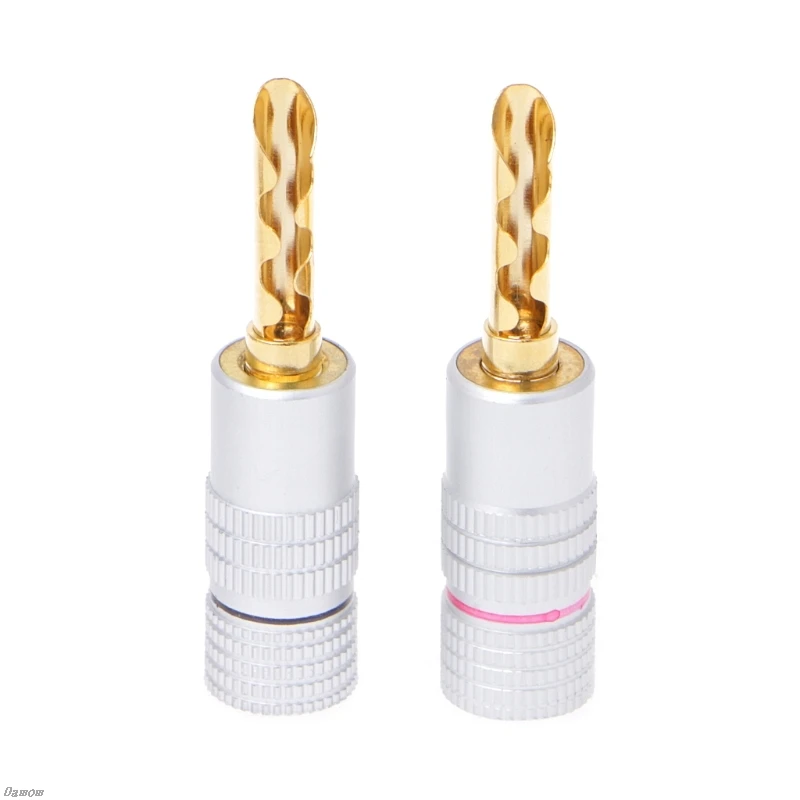 

8 Pcs Gold Plated Copper BFA 4mm Banana Plug Adapter Wire Speaker Connectors Damom
