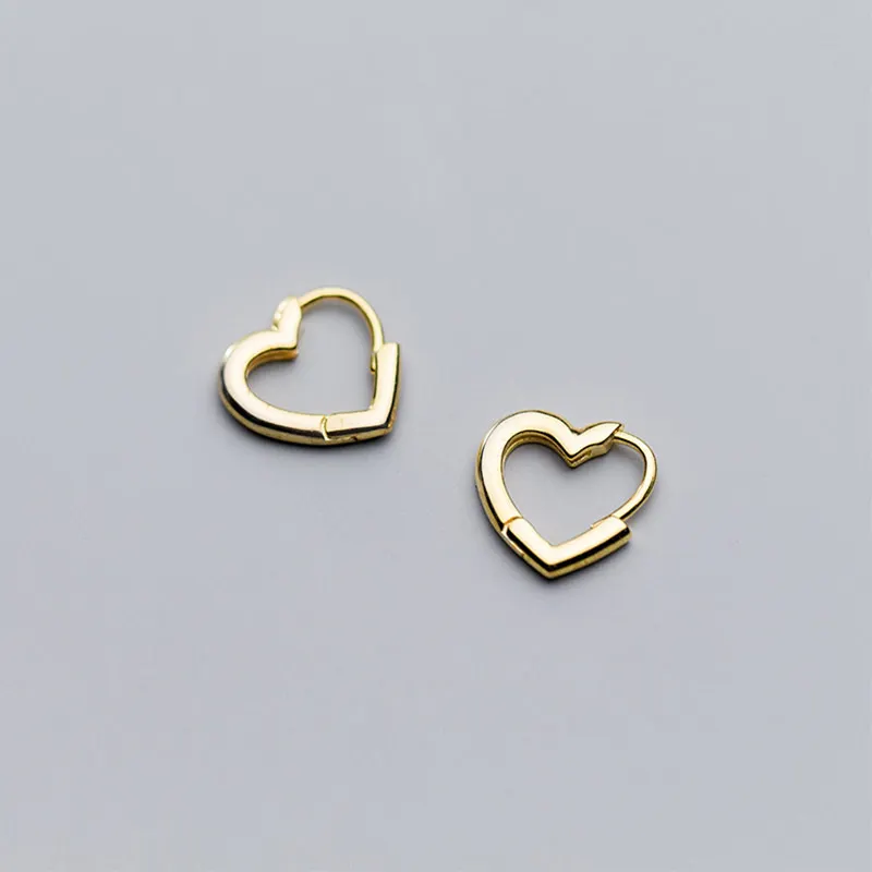 

Simple 925 Sterling Silver Heart Stud Earrings For Women Girl Lady Piercing Small Earring Studs Ear Jewelry Fashion Accessories