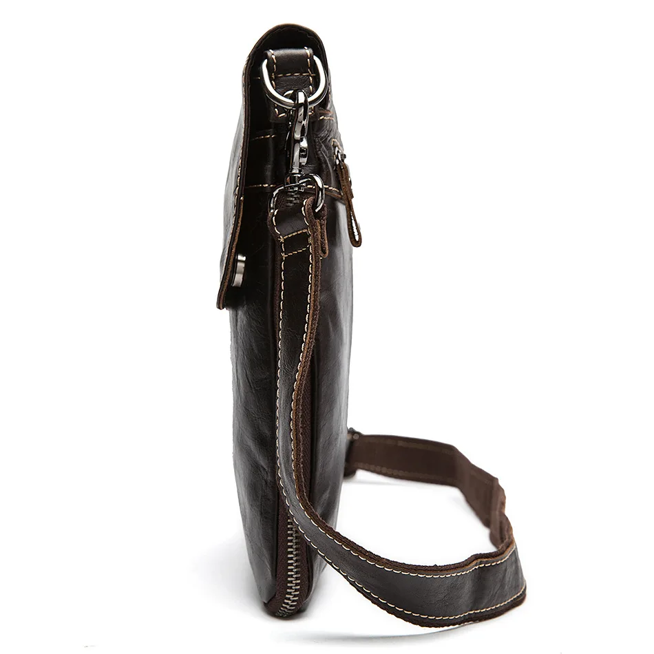 Factory direct Genuine Leather Men Bags casual soft surface solid color Messenger bag flip vertical shoulder bags