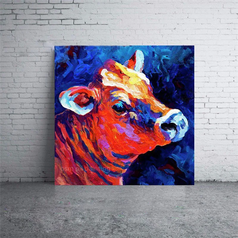 

Hand-painted Cow Oil Painting on Canvas Home Decor Painting Bull Pictures Hang Craft Van Gogh Diamond Painting in Calligraphy