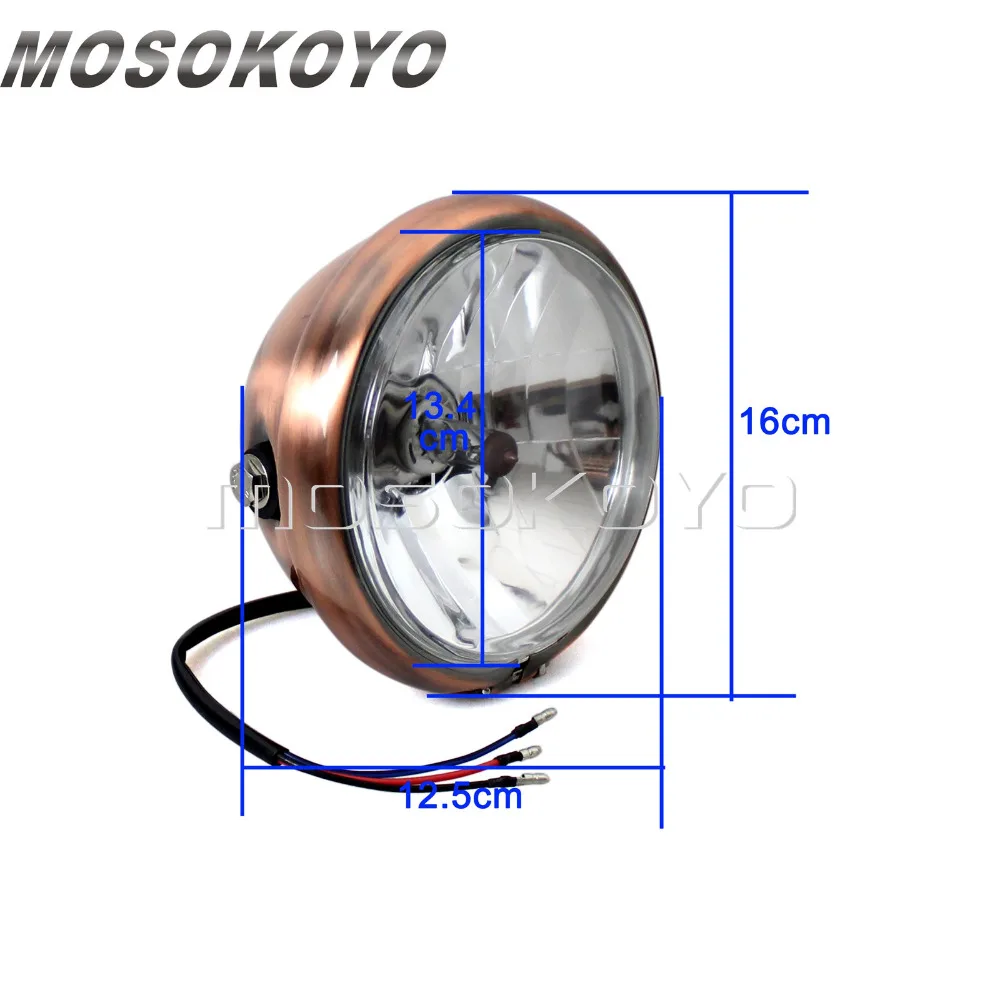 Коричневый Безель " медный головной светильник H4 12 в 60 Вт античный головной светильник для Harley Choppers Crusiers кафе-рейсеры Trikes на заказ