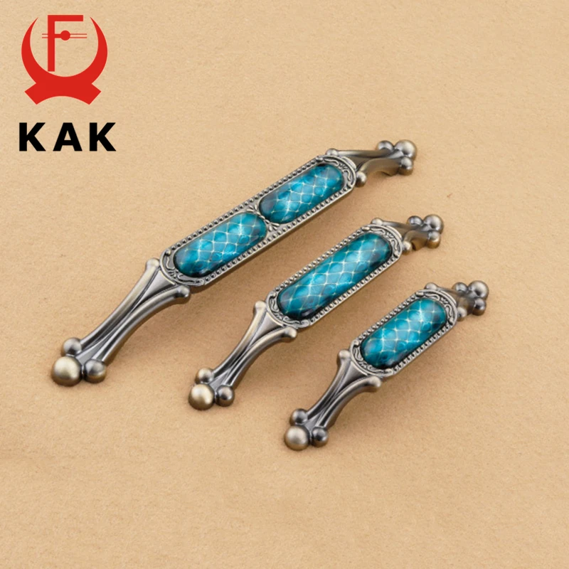 KAK Vintage Crystal Cabinet Knobs and Handles European Drawer Knobs Kitchen Handle Cupboard Door Pulls Furniture Handle Hardware