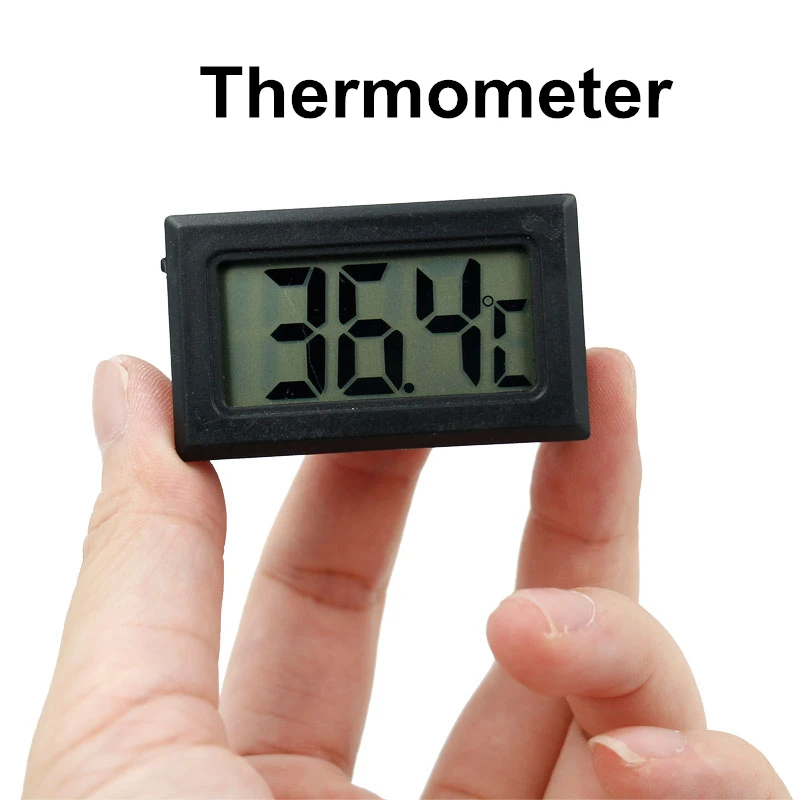 Цифровой ЖК-гигрометр Измеритель температуры и влажности термометр холодильник морозильник измерительный инструмент скидка 20 - Цвет: black