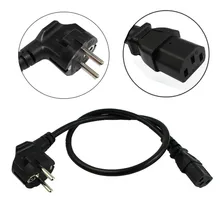 0,3 м IEC320 C13 к европейским 2 pin Германии разъем ЕС 4,8 мм Мощность линия кабелей Schuko CEE7/7 Мощность кабель IEC320 C14 шнур питания vde