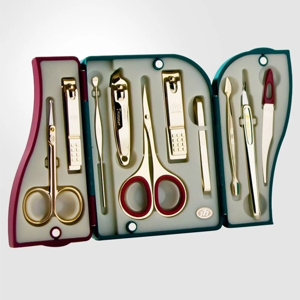 three seven manicure set gold
