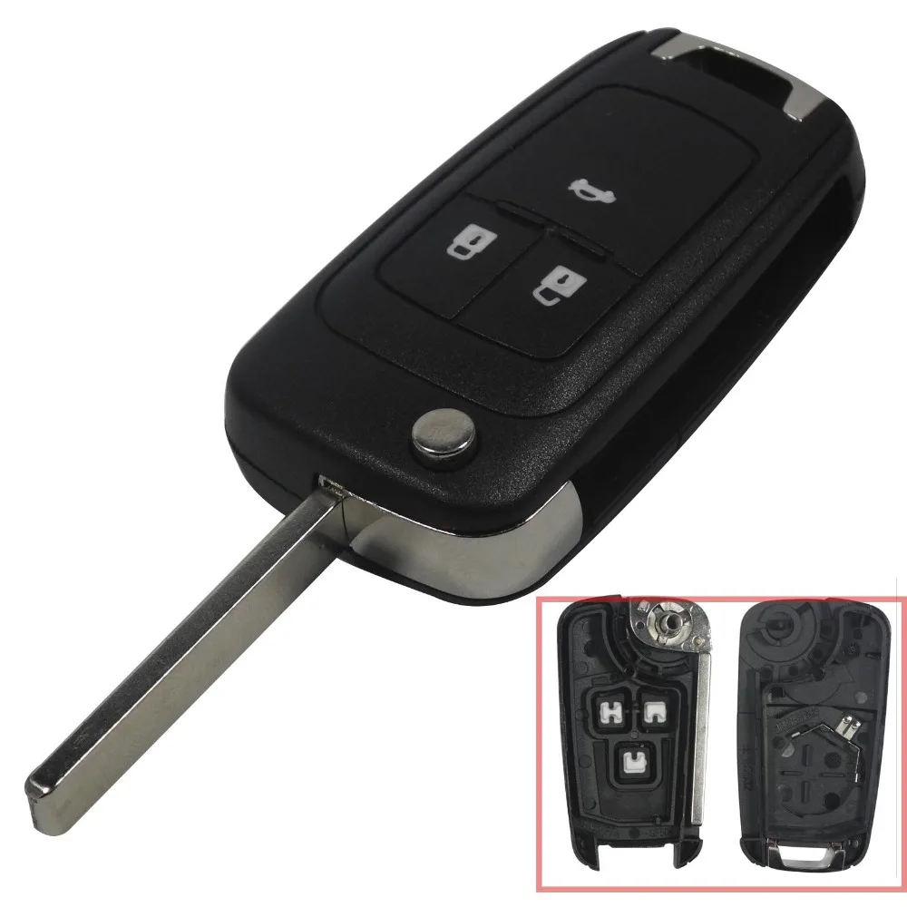 

jingyuqin 3 Buttons Remote Flip Folding Key Shell Cover Case For Chevrolet Camaro/Cruze/Equinox/Impala/Malibu/Sonic With Logo