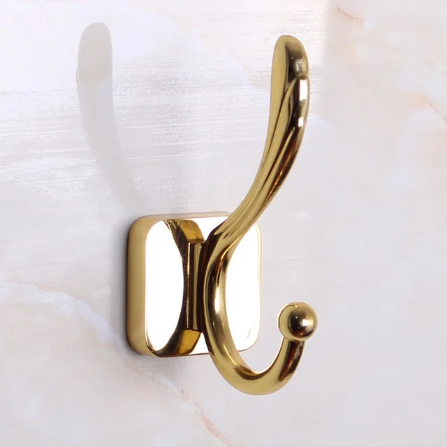 Luxury Gold Zinc Alloy Robe Hooks Clothes Hanging Hook Single Door Luxury Gold Zinc Alloy Robe Hooks Clothes Hanging Hook Single Door Wall Bath Closet Coat Hat Bag Solid Hanger