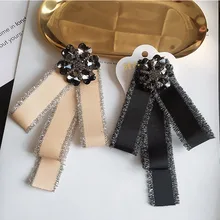 Новые модные корейские мужские женские Ретро Алмаз ожерелья корсет рубашка галстук-бабочка воротник пряжки дикий Колледж брошь