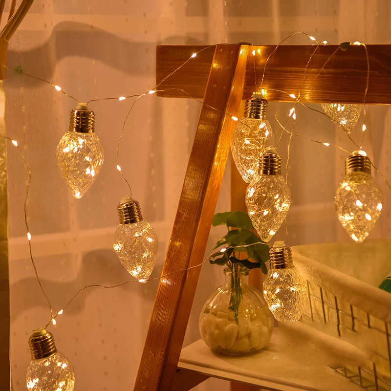100Led Fairy Retro Geometric Bulb Lanterns Copper Wire String Light 3m LED Decor For Christmas Garland Wedding gerlyanda 100Led Fairy Retro Geometric Bulb Lanterns Copper Wire String Light 3m LED Decor For Christmas Garland Wedding gerlyanda