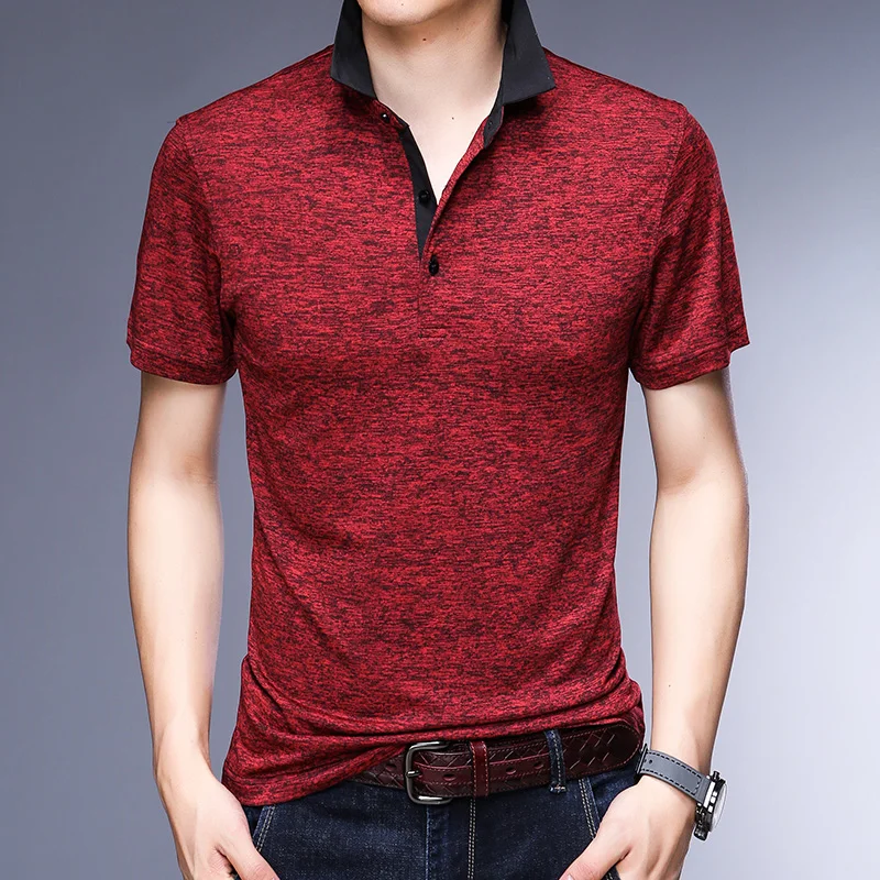MIACAWOR оригинальные мужские рубашки поло модные однотонные футболки Homme Slim Fit Camisa с