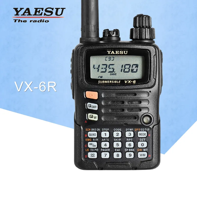 Walkie Talkie VX-6R Dual-Band 140-174/420-470 MHz Channel 900 FM Ham Two way Radio Transceiver 10 KM Yaesu VX-6R Radio