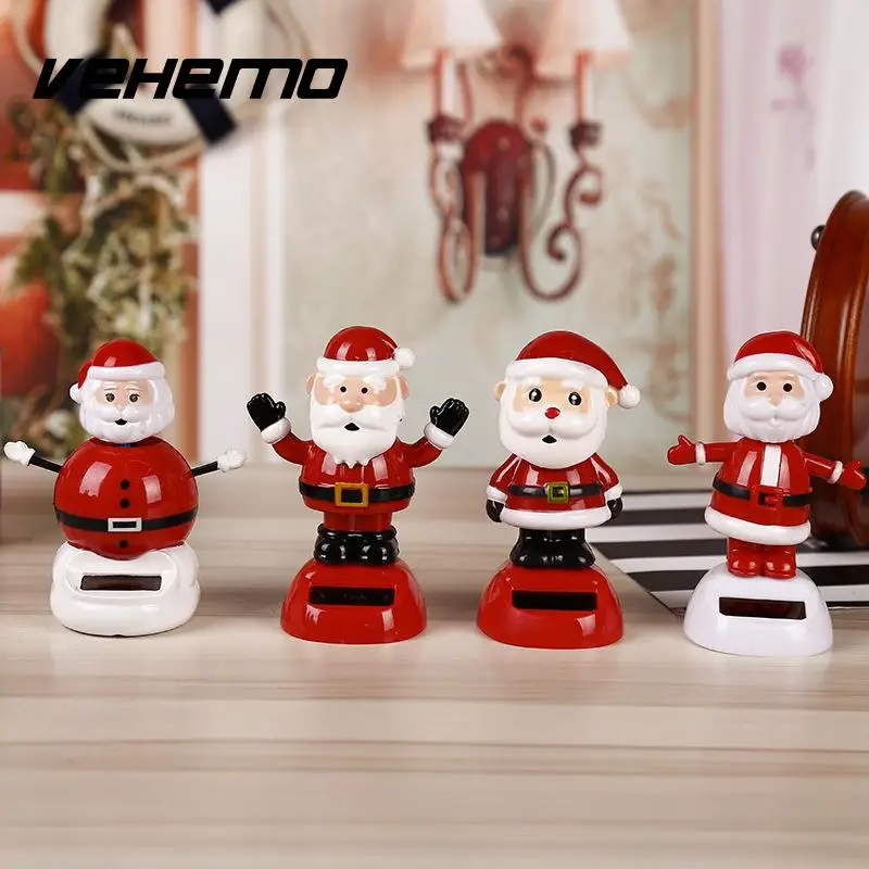 

Vehemo Santa Claus Solar Power Dashboard Ornaments Car Dashboard Ornaments Shaking Head Creative Christmas Gifts Tree
