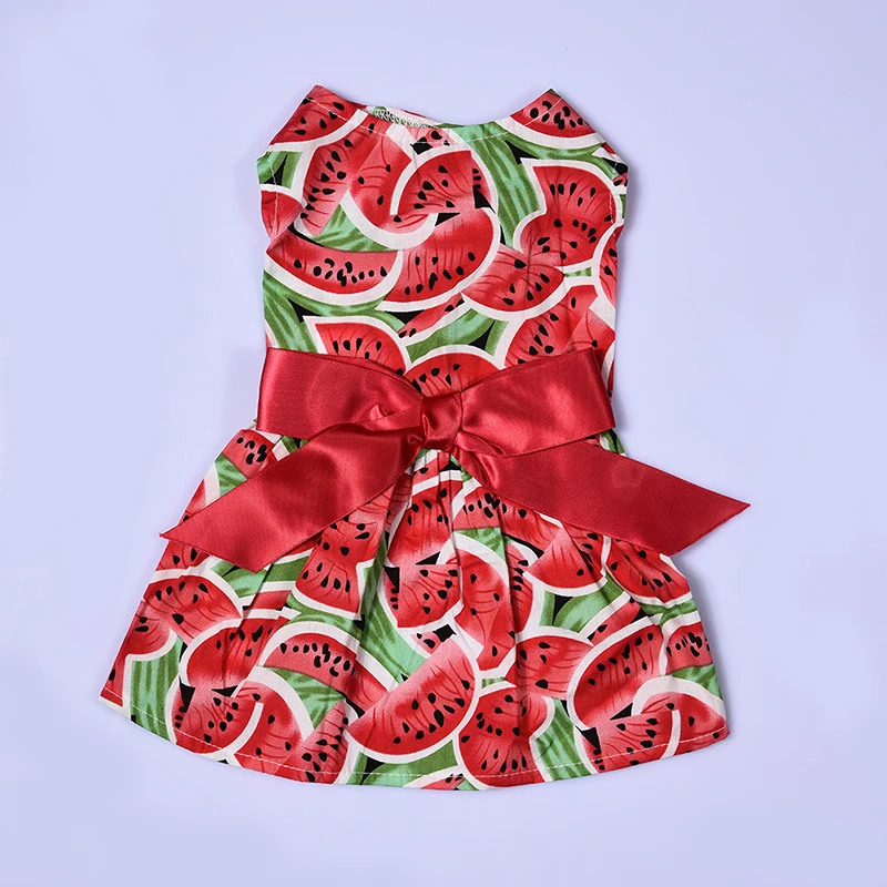 

2017 Summer Watermelon Patterns Pet Dog Puppy Princess Dress Cute Pet Clothes XS/S/M/L 1pcs