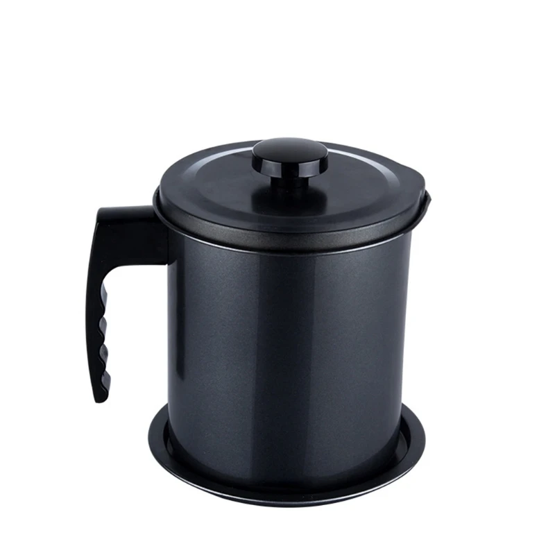 

Black Oil Container Stainless Steel Filter Pot Storage Bottle Household Home Kitchen Tools