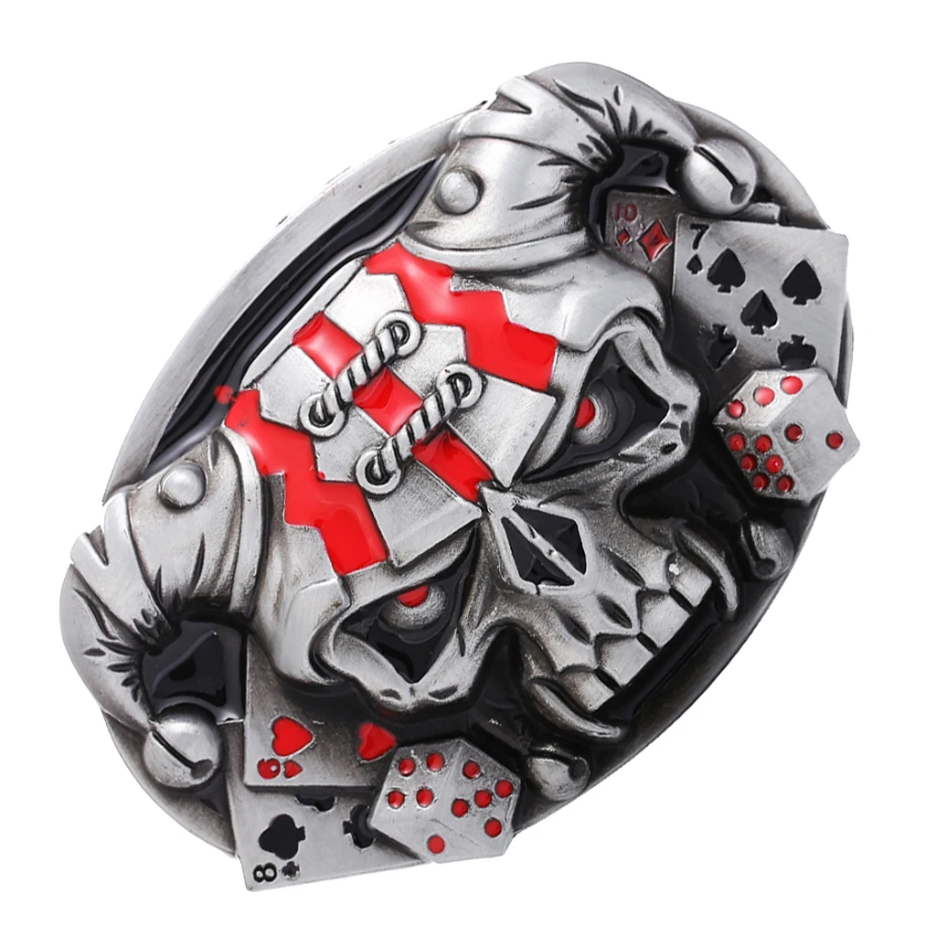 Vintage Western Belt Buckle 3D Skull Head Gothic Punk Rock Motorcycle Biker Fashion Jeans Accessories for Boys Men