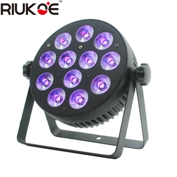 

RIUKOE 8pcs/lot 12x8W mini led flat par rgbw 4in1 IR remote Cast Aluminum no fans for dj wedding party disco
