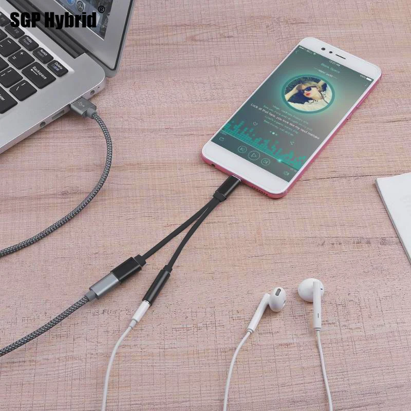 Goedkoop Voor iphone 10 8 7 plus 2 in 1 3.5mm Audio Jack Charger Adapter Hoofdtelefoon Kabel Voor Apple iphone X adapter Opladen Audio Kabels