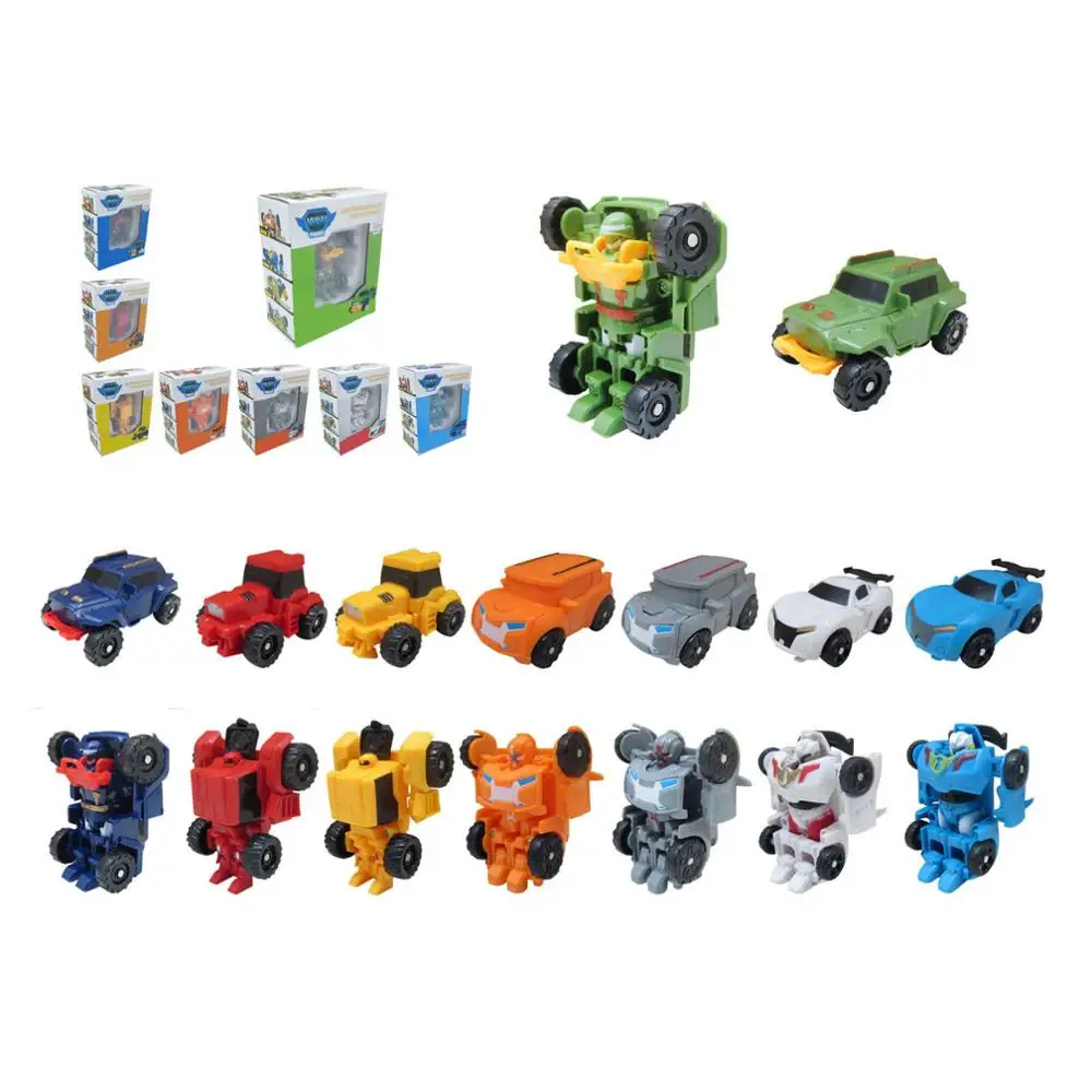 8pcs/set Transformation Robot Car Toy Model Brinquedos Action Figures Toys 8 Style MINI Car Robot Deformation For Christmas Gift