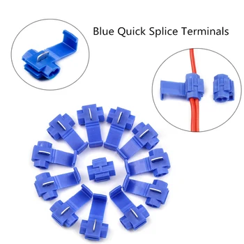 

50Pcs Cable Crimp Connectors Set Quick Splice Snap Lock Blue Electrical Wire Terminals Kit 0.75-2.25 mm2 16-14AWG