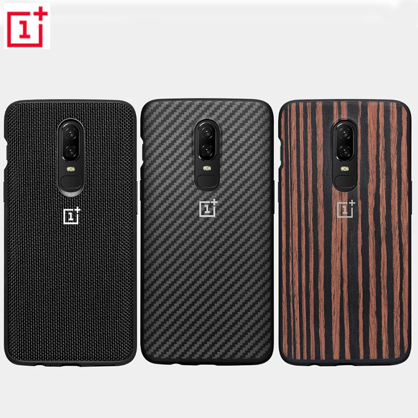 

2018 Offical Original Oneplus 6 Case Bumper Case Karbon Ebony Wood Nylon Full Back Cover Oneplus6 All-Round Protective Shell
