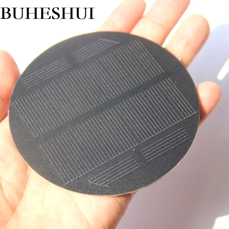 

BUHESHUI 0.85W 5.5V Mono Solar Cell PET Round Solar Panel For 3.7V Battery System DIY Solar Toy Panel Light Diameter 91MM 30pcs
