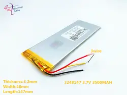 Новый 3 провода 3248147 3,7 V 3500 mah 3050145 батарея для планшета внутренний обмен батареи diy части полимерная литий-ионная Замена