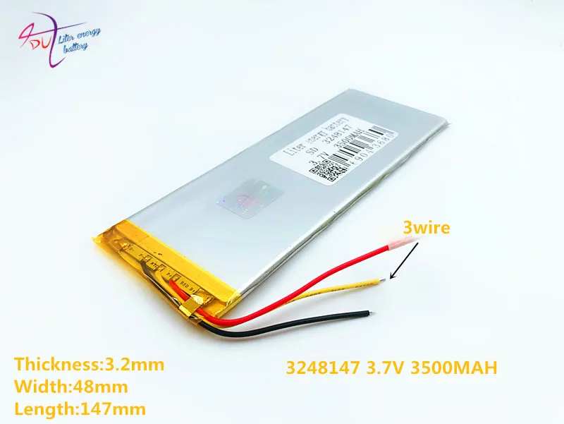 New 3Wires 3248147 3.7V 3500mah 3050145 Battery For Tablet inner