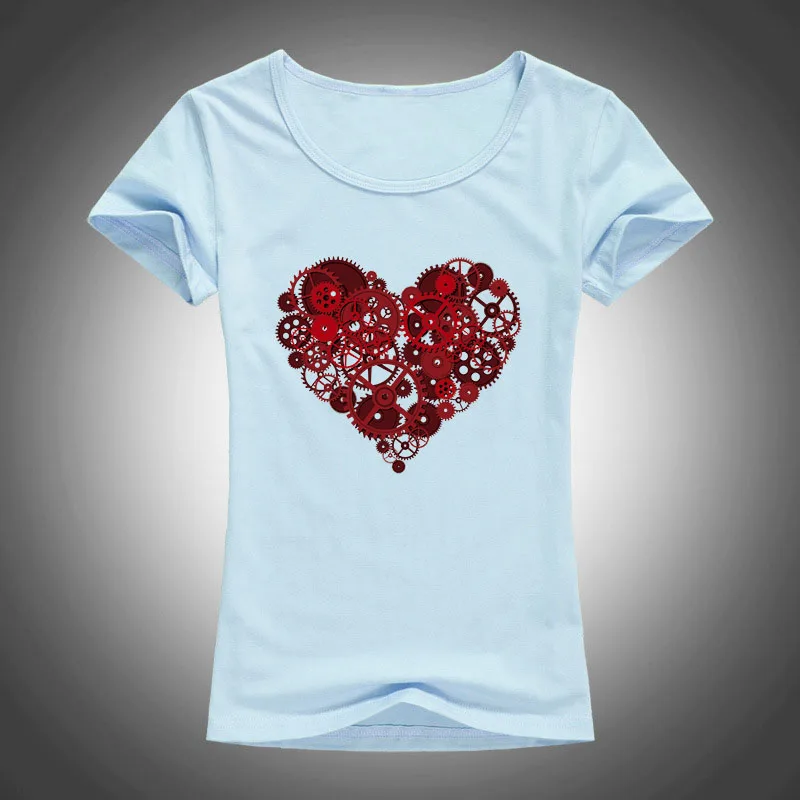 2016 الصيف القطن أزياء تي شيرت المرأة الحب والعتاد المطبوعة س الرقبة قصيرة الأكمام قمم تيز camiseta 1889 2016 الصيف القطن أزياء تي شيرت المرأة الحب والعتاد المطبوعة س الرقبة قصيرة الأكمام قمم تيز camiseta 1889