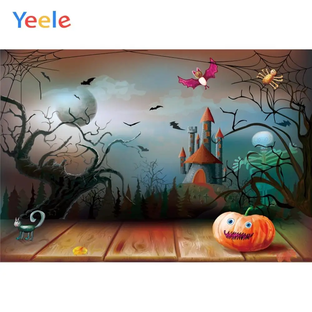 Yeele Хэллоуин ночь Скелет Тыква фонарь паук фотография фоны индивидуальные