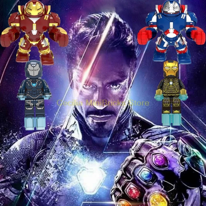 

Legoing Avengers Marvel Iron Man Mark Tony Thanos Pepper Potts Captain America Hulk Spider-Man Building Blocks Toys For Children