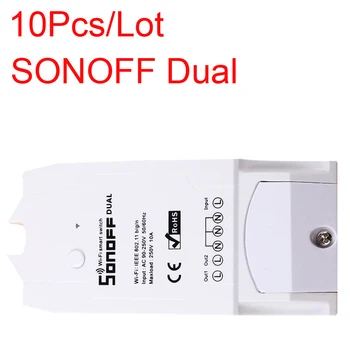 

10pcs Sonoff Dual Control 2 Gang Wifi Light Switch, Sonoff Wifi Smart Switch, Smart Home Wifi Remote Controller Works With Alexa