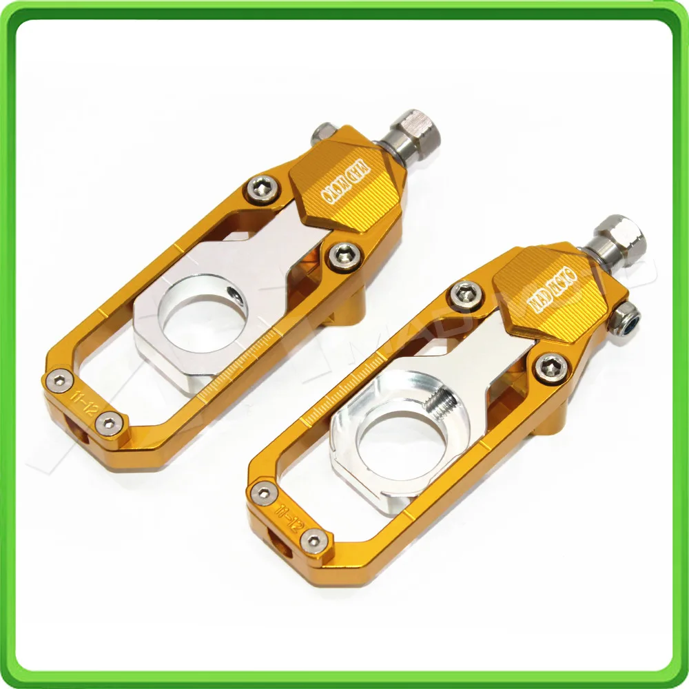Motorcycle Chain Tensioner Adjuster fit for KAWASAKI Ninja ZX6R ZX-6R ZX 636 ZX636 2013 2014 2015 2016 Gold & Silver (3)